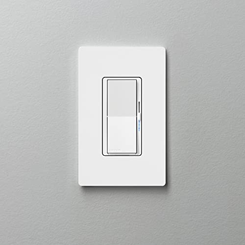 Lutron Caseta Smart Lighting Diva Smart Dimmer Switch w/Wall Plate for LED Bulbs, Works w/Alexa, Apple Homekit, Google Home (Hub Required), 150W, No Neutral Required, DVRFW-6L-WH-A, White