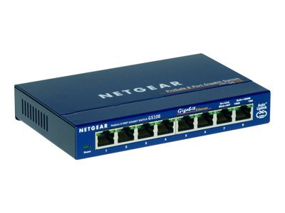 NETGEAR 8-Port Gigabit Ethernet Unmanaged Switch (GS108) - Desktop, and ProSAFE Lifetime Protection