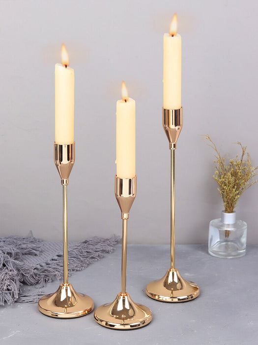 3Pcs/Set European Style Metal Candle Holders Candlestick Fashion