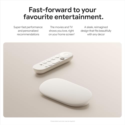 Google TV Streamer (4K) - Fast Streaming Entertainment on Your TV with Voice Search Remote - Watch Movies, Shows, Live TV, and Netflix in 4K HDR - Smart Home Control - 32 GB of Storage - Porcelain