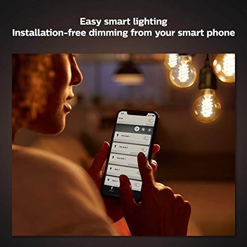 Philips Hue White 7W Equivalent 40W Filament G25 Base E26 LED Smart Bulb, Dimmable, Bluetooth & Zigbee Compatible, Voice Activated with Alexa