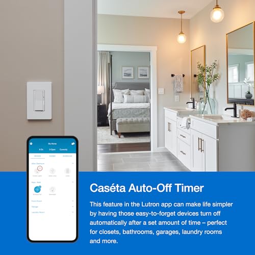 Lutron Diva Smart Dimmer Switch Starter Kit for Caséta Smart Lighting, with Smart Hub, Pico Remote, and Pedestal | DVRF-BDG-1DP-A