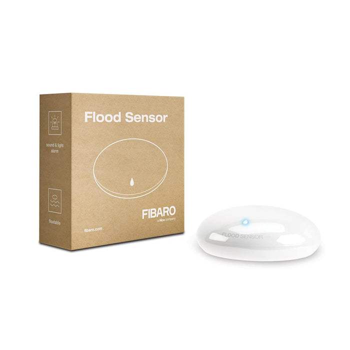 Fibaro FGFS-101 ZW5 FGFS101ZW5 Flood Sensor, Z-Wave Plus Water Leak Detector-FGFS-101, White