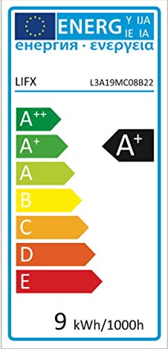 LIFX Mini 800-Lumen LED Light Bulb (L3A19MC08E26) Multi Colored - 1 Pack, 120 volts, 9W - New