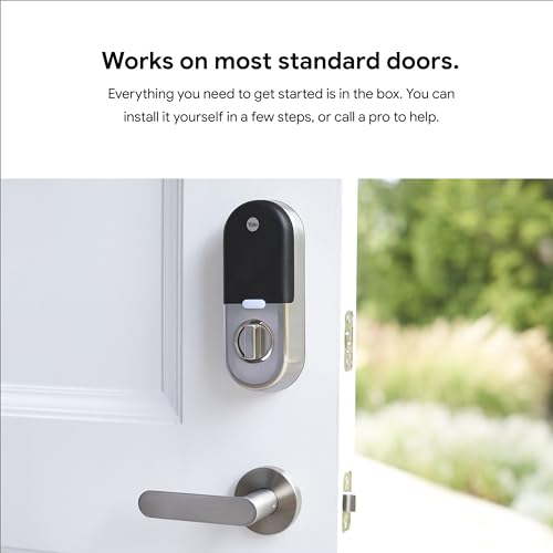 Google Nest x Yale Lock - Tamper-Proof Smart Lock for Keyless Entry - Keypad Deadbolt Lock for Front Door - Works with Nest Secure Alarm System - Satin Nickel