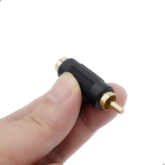 QJZXUEZHEN 2 Pcs S-Video RCA Male to 4 Terminal Female Connector Stereo Audio Video Cable Adapter Coupler (Male to Female)