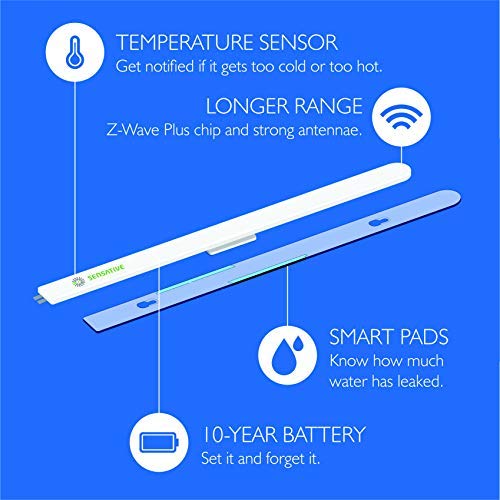 Sensative Z-Wave Plus Indoor/Outdoor Flood Prevention and Water Sensor Strips Drip, Works with SmartThings