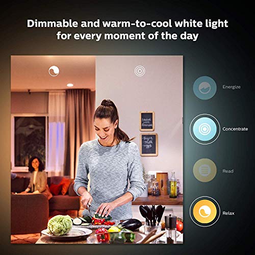 Philips Hue White Ambiance 5.5W Equivalent 25W GU10 LED Smart Bulb, Dimmable/Tunable, Bluetooth & Zigbee Compatible, Voice Activated with Alexa, 2-Pack