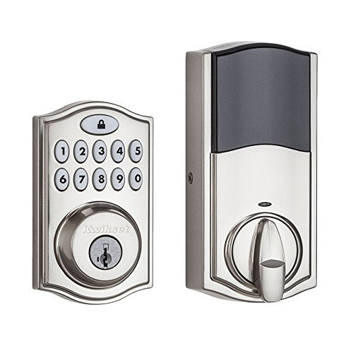 Kwikset 99140-008 SmartCode 914 Keypad Keyless Entry Zigbee Smart Lock Connected Deadbolt Door Lock Featuring SmartKey Security in Satin Nickel