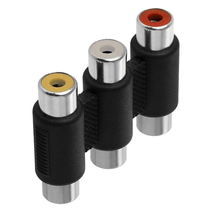 RUITEXUN RCA Audio Video Jointer Coupler, 3 RCA Female to Female Triple (White, Red, Yellow) Connector Composite Adapte