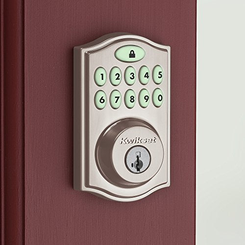 Kwikset 99140-008 SmartCode 914 Keypad Keyless Entry Zigbee Smart Lock Connected Deadbolt Door Lock Featuring SmartKey Security in Satin Nickel