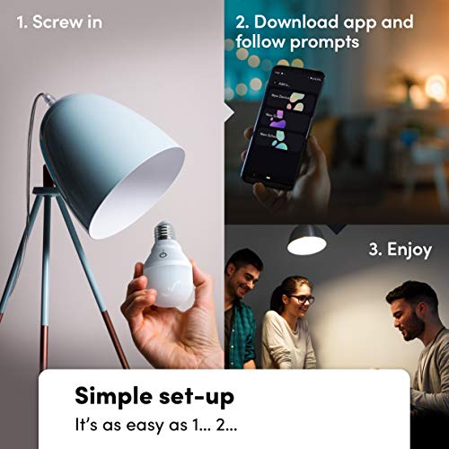 LIFX L3A19LW06E26CA White, A19 Wi-Fi Smart LED Light Bulb, Warm, Dimmable, No Bridge Required, Compatible with Alexa, Hey Google, Apple HomeKit (2 Pack)