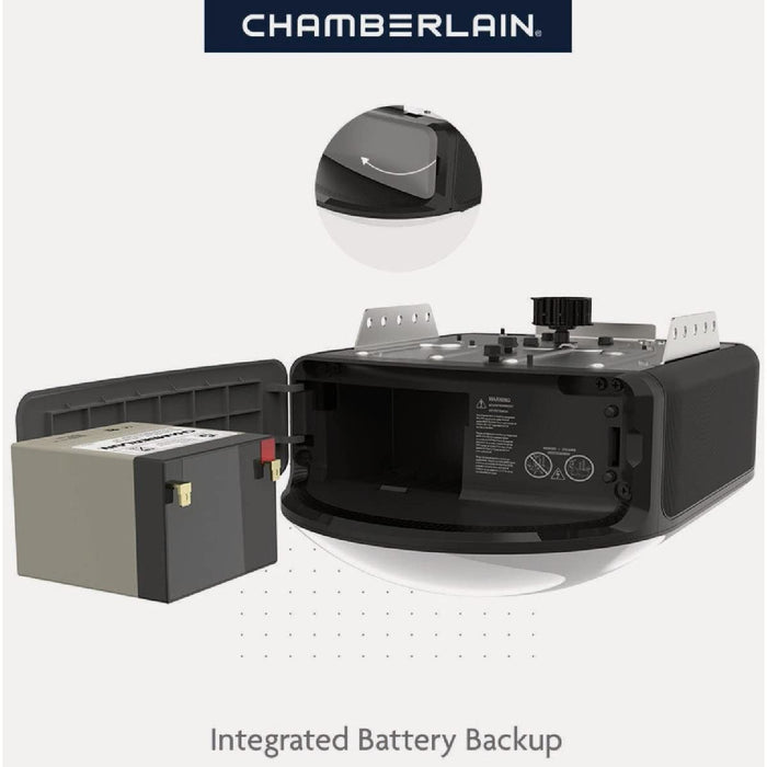 Chamberlain B6753T Smart Garage Door Opener, Video Streaming & Advanced Corner LED Lighting-myQ Smartphone Controlled-Ultra Quiet, Strong Belt Drive & MAX Lifting Power