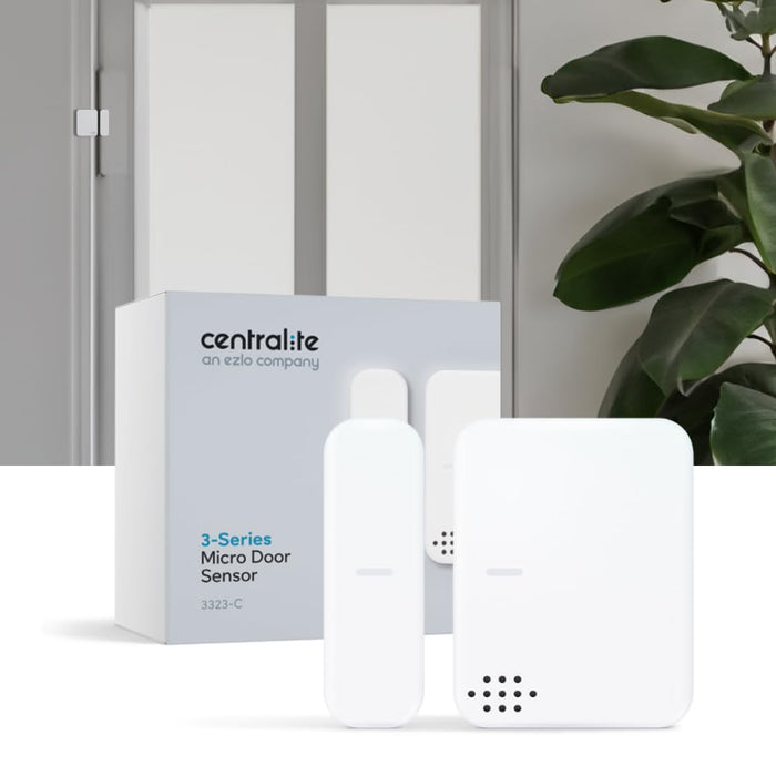 Centralite by Ezlo Micro Door and Window Sensor - Personal and Home Security - Wirelessly Notify Users of Arrivals and Departures - Works with Zigbee