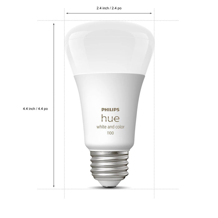 Philips Hue White 10.5W Equivalent 75W A19 Base E26 LED Smart Bulb, Dimmable, Bluetooth & Zigbee Compatible, Voice Activated with Alexa & Google Assistant, 4-Pack