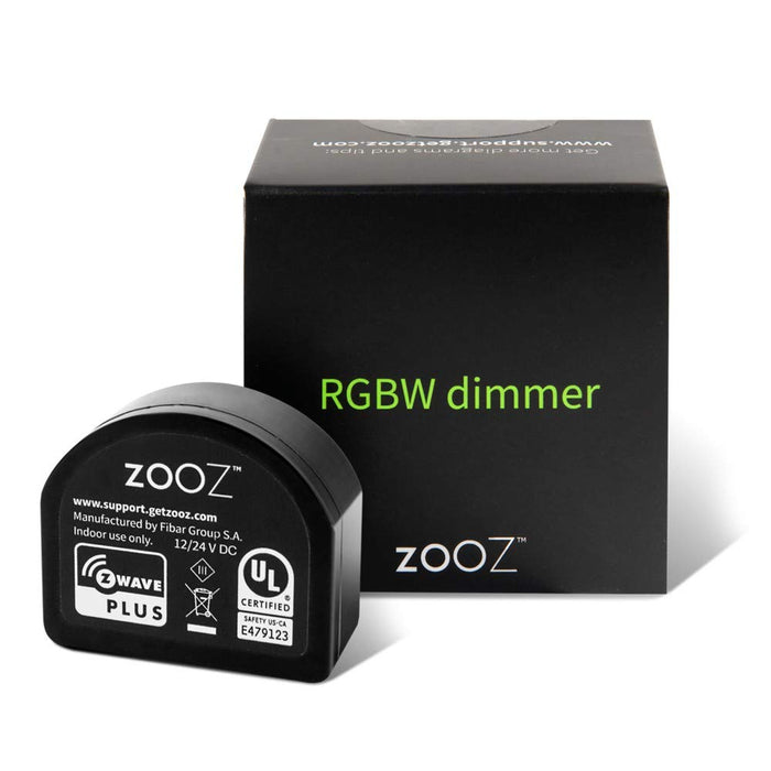 Zooz Z-Wave Plus S2 12/24 V DC RGBW Dimmer ZEN31 for LED Strips and DC Lighting, Work as a Network Repeater (Z-Wave Hub Required)