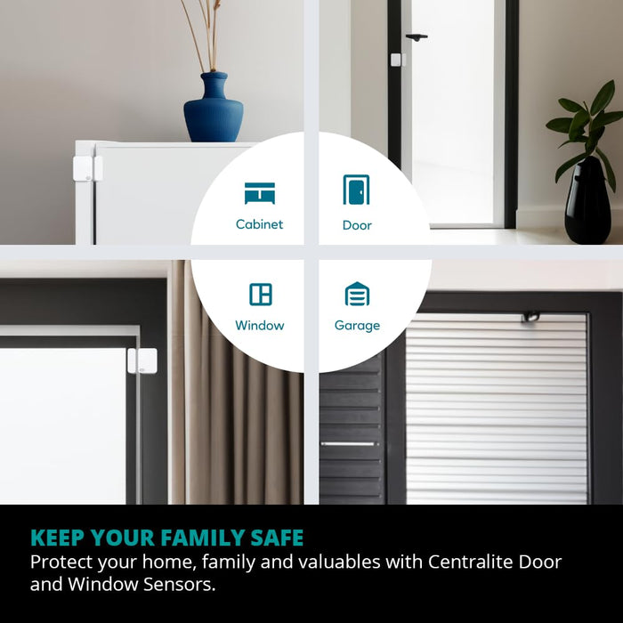 Centralite by Ezlo Micro Door and Window Sensor - Personal and Home Security - Wirelessly Notify Users of Arrivals and Departures - Works with Zigbee