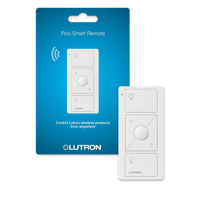 Lutron Caseta Smart Lighting Pico Remote, For Wireless Light Bulbs and Lamps, Works w/ Alexa, Apple Homekit, Google Home (Hub Required), 3-Way, Batteries Included, PJ2-3BRL-WH-L01R, White