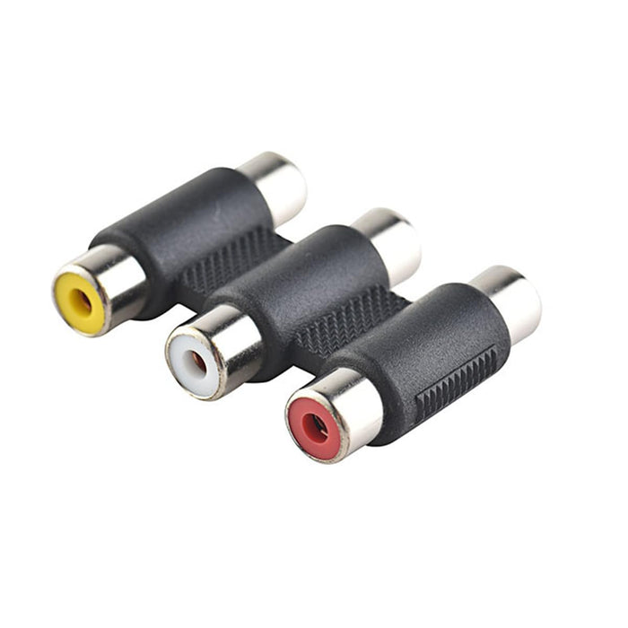 RUITEXUN RCA Audio Video Jointer Coupler, 3 RCA Female to Female Triple (White, Red, Yellow) Connector Composite Adapte