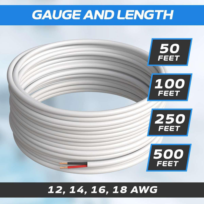 500ft 16AWG 4 Conductors (16/4) CL2 Rated Loud Speaker Cable Wire, Pull Box (For In-Wall Installation) (16AWG / 4 Conductors, 500ft)