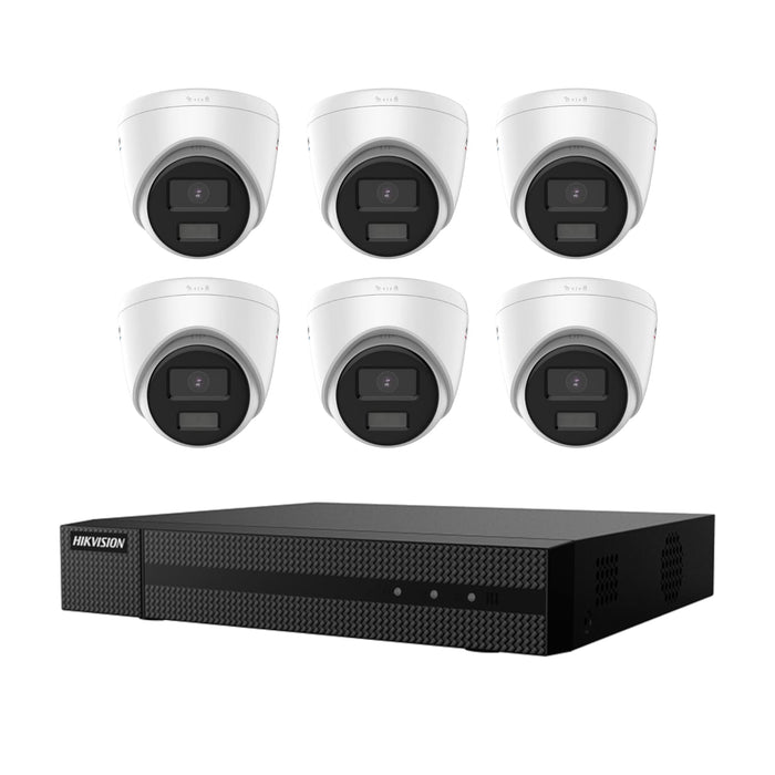 Hikvision EKI-K82T46C 8 Channel Full Color Value Express Kit 4K PoE NVR w/ 2TB HDD + (6) 4MP Outdoor Turret IP Cameras w/ 2.8mm Lens