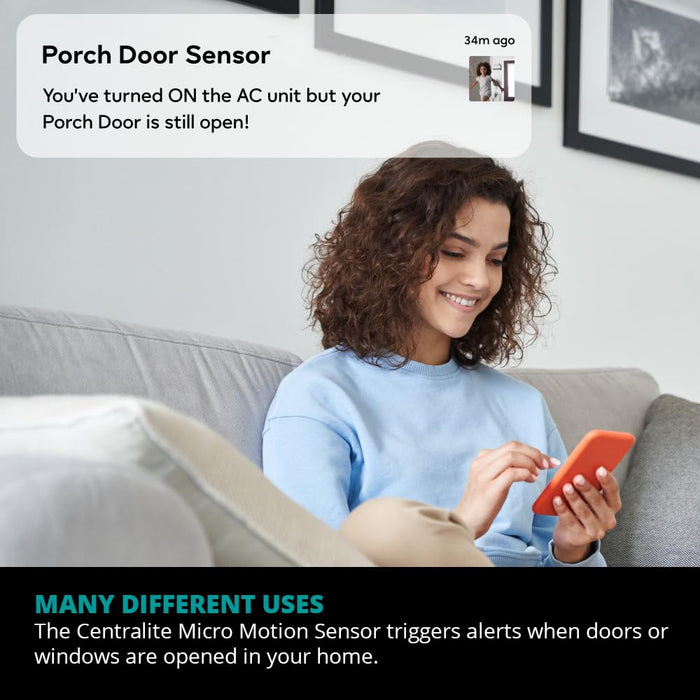 Centralite by Ezlo Micro Door and Window Sensor - Personal and Home Security - Wirelessly Notify Users of Arrivals and Departures - Works with Zigbee