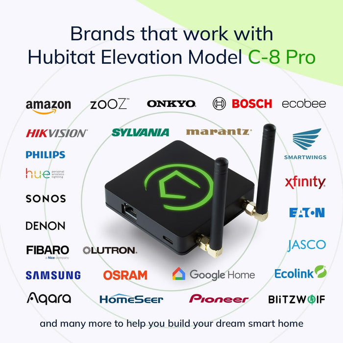 Hubitat Elevation Home Automation Hub (Model C-8 Pro) Works with Alexa, Apple HomeKit, Google Home, Zigbee, Z-Wave, Lutron