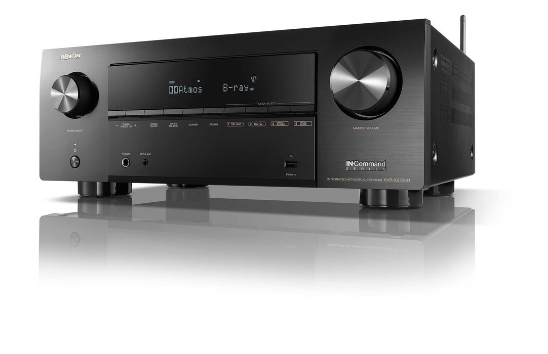 Denon AVR-X2700H 8K Ultra HD 7.2 Channel (95 Watt X 7) AV Receiver - Built for Gaming, Music Streaming, 3D Audio & Video, Alexa + HEOS