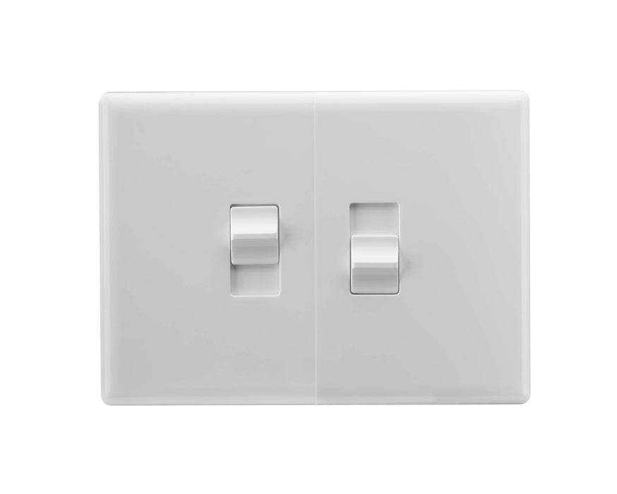 Home Automation Lighting, ZWAVE Plus Smart Switch by Ecolink (New in Retail Packaging) - Lighting Switch Control, White Dual Toggle Style Light Switch Design (PN - DTLS2-ZWAVE5)