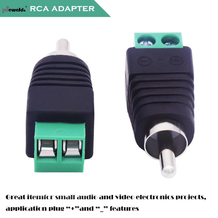 Niewalda RCA to AV Screw Terminal Adapter, 6pcs RCA Plugs Male, RCA Connector Adapter,Video Speaker Converter Solderless Adapter RCA Cable