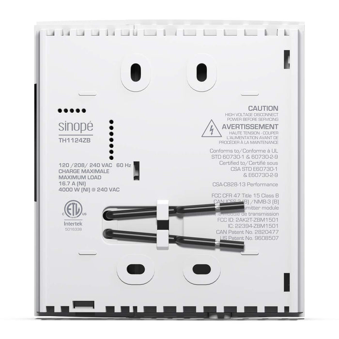 Sinopé Smart ZigBee Thermostat for Electric Baseboard Heating TH1124ZB (Compatible with Alexa) 4000 W / 240 V - Compatible Hub Required