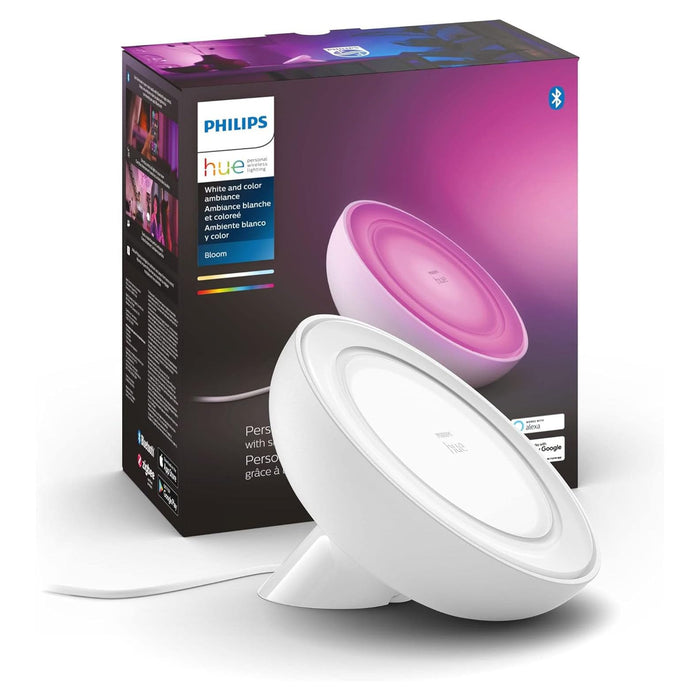 Philips Hue Bloom Smart Table Lamp, White - White and Color Ambiance LED Color-Changing Light - 1 Pack - Control with Hue App - Compatible with Alexa, Google Assistant, and Apple Homekit