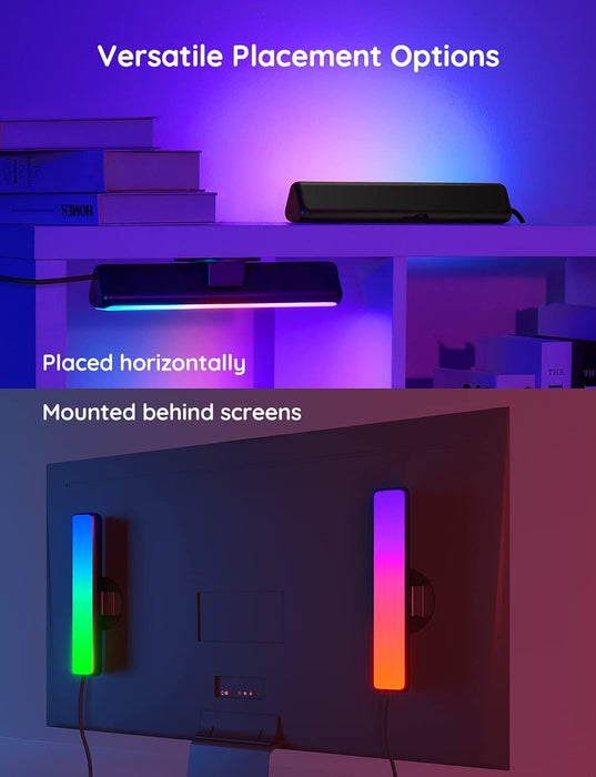 Govee Smart LED Light Bars, Work with Alexa and Google Assistant, RGBICWW WiFi TV Backlights with Scene and Music Modes for Christmas, Gaming, Pictures, PC, Room Decoration