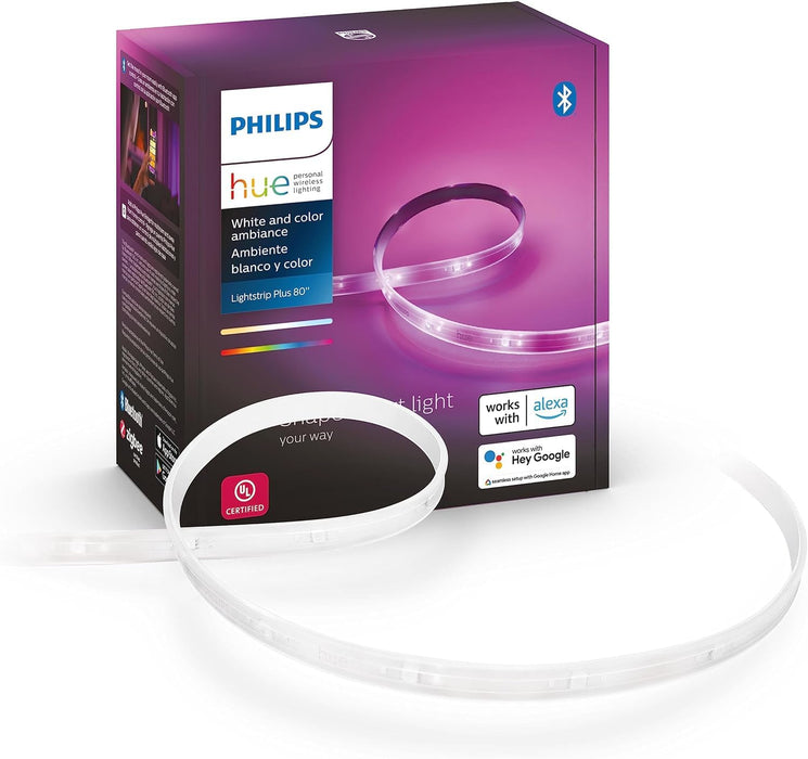 Philips Hue Lightstrip Plus V4 2m Base kit (Bluetooth-Enabled), Colour (555318)