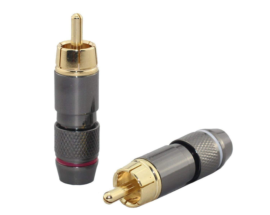 KK Product Hi End RCA Male Plug Adapter Audio Phono Gold Plated Solder Connector Wv-hfr2in1 (2 pcs)