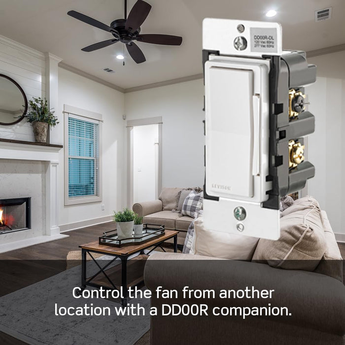 Leviton Decora Smart Fan Speed Controller, Z-Wave Plus, ZW4SF