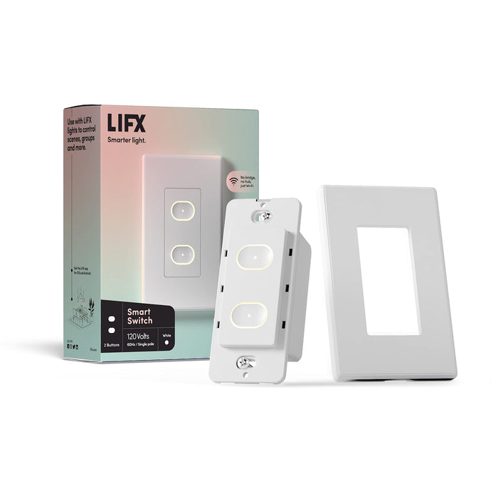 LIFX Smart Switch, 2 Button in-Wall Wi-Fi Smart Touch Switch (White)