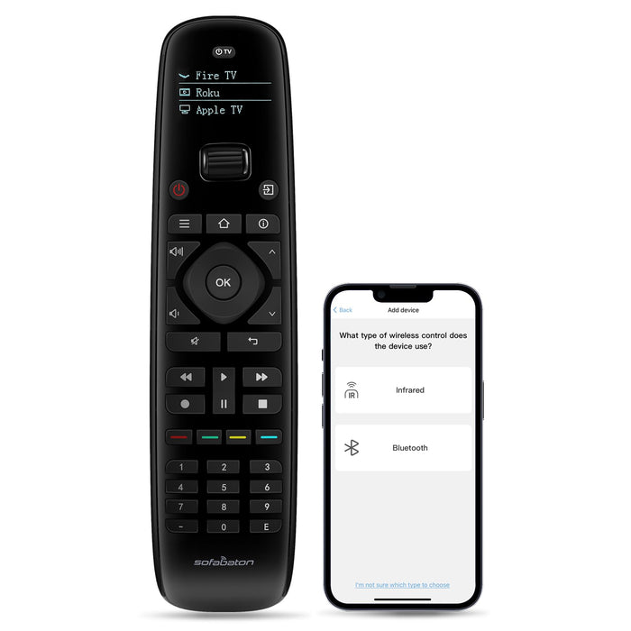 SofaBaton U2 Universal Remote Compatible with TV/DVD/STB/Projector/Blu-ray/Streaming Players, Longer Infrared Signal & Raise to Wake, All-in-One Remote Control with APP & Customizable Macro Button