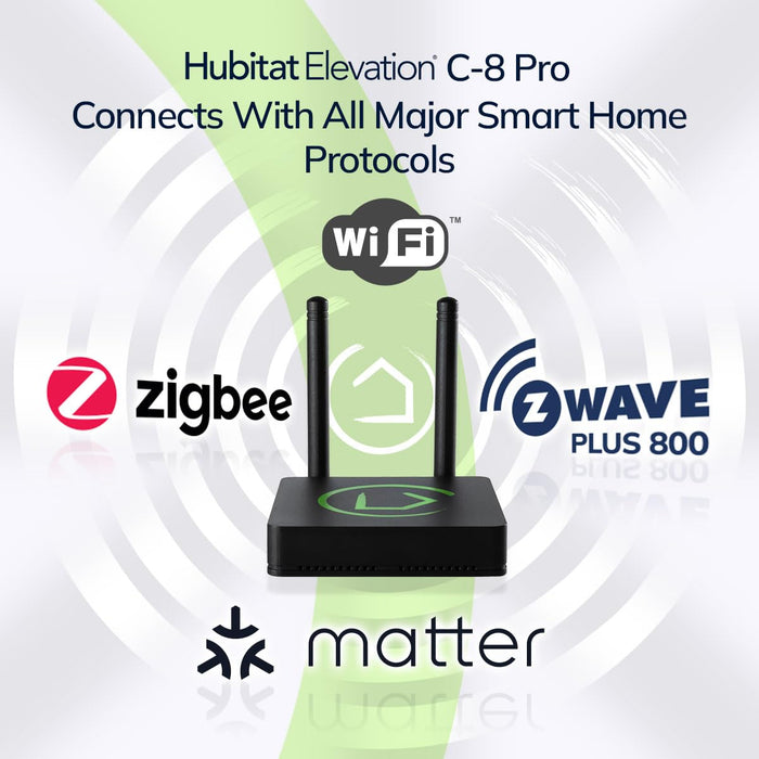 Hubitat Elevation Home Automation Hub (Model C-8 Pro) Works with Alexa, Apple HomeKit, Google Home, Zigbee, Z-Wave, Lutron