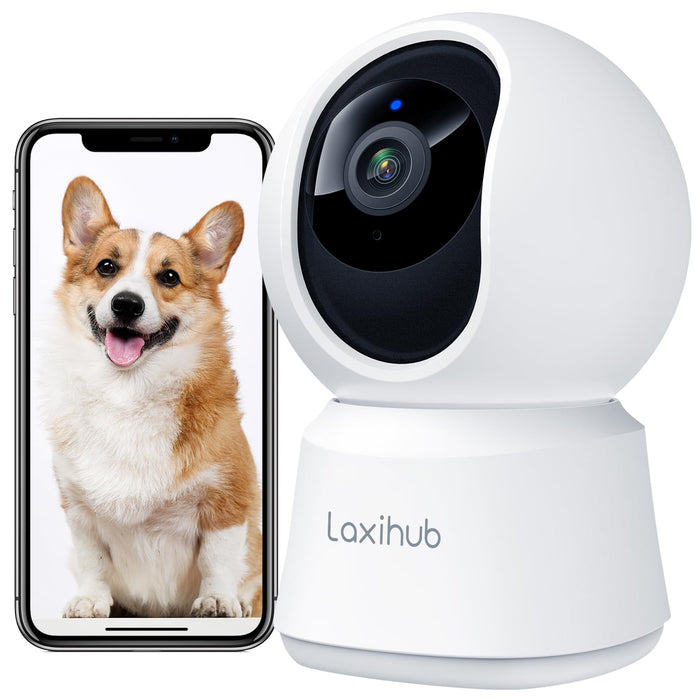 360° View 2K Pet Camera with Phone App, Indoor Security Camera, P2T Baby Monitor, Pan/Tilt, Motion & Sound Detection, Night Vision,Two-Way Audio, Works with Alexa