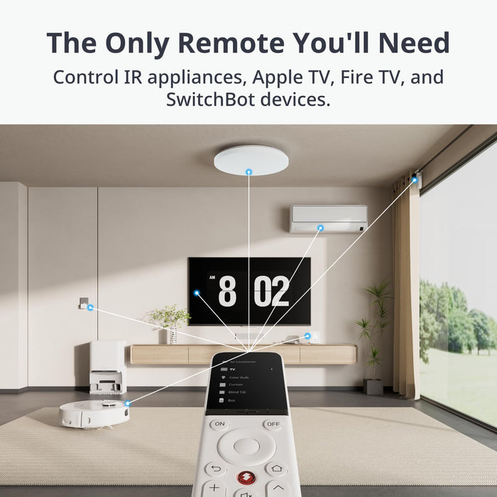 SwitchBot Universal Remote Control with Hub Mini Matter Enabled, All-in-one Smart Remote Control with Customizable App, Control IR/Bluetooth Devices, Compatible with TV/AC/SwitchBots and More