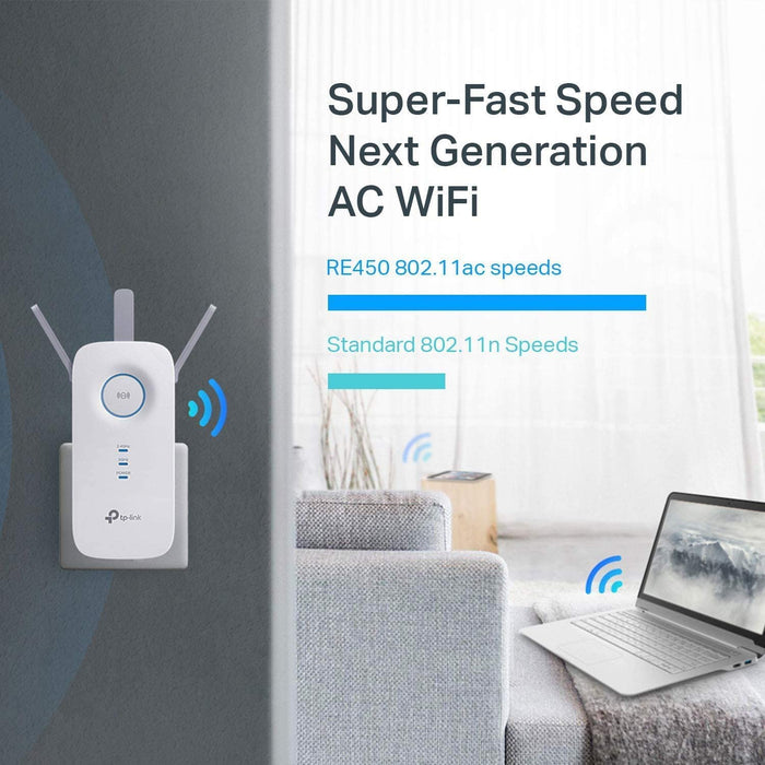 TP-Link AC1750 WiFi Extender (RE450) - Up to 1750Mbps, Dual Band WiFi Repeater, Internet Booster, Extend WiFi Range further