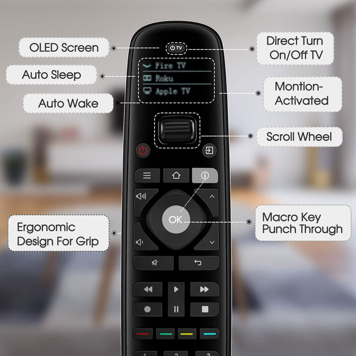 SofaBaton U2 Universal Remote, All in one Smart Universal Remote Control, Customized APP, Macro Button, Compatible with TV, Soundbar, Streaming Players and More, Longer IR Range and Larger Button