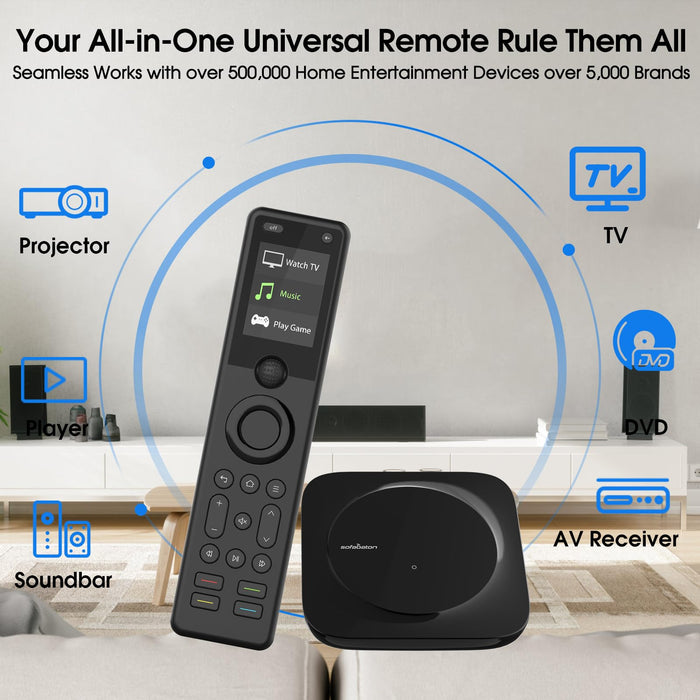 SofaBaton X1S Universal Remote with Hub, Universal Remote Control with One Touch Activities, Customize SofaBaton APP, Compatible with 60 Devices, Works with Alexa Google Assistant, Raise to Wake