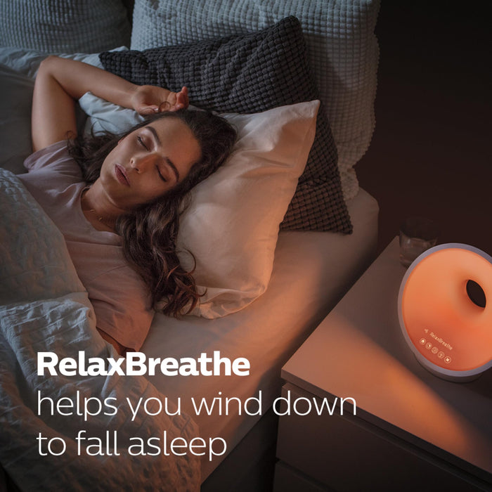 Amazon Exclusive Philips HF3650/60 SmartSleep Sleep and Wake-Up Light, Simulated Sunrise and Sunset, Multiple Lights and Sounds, RelaxBreathe to Sleep