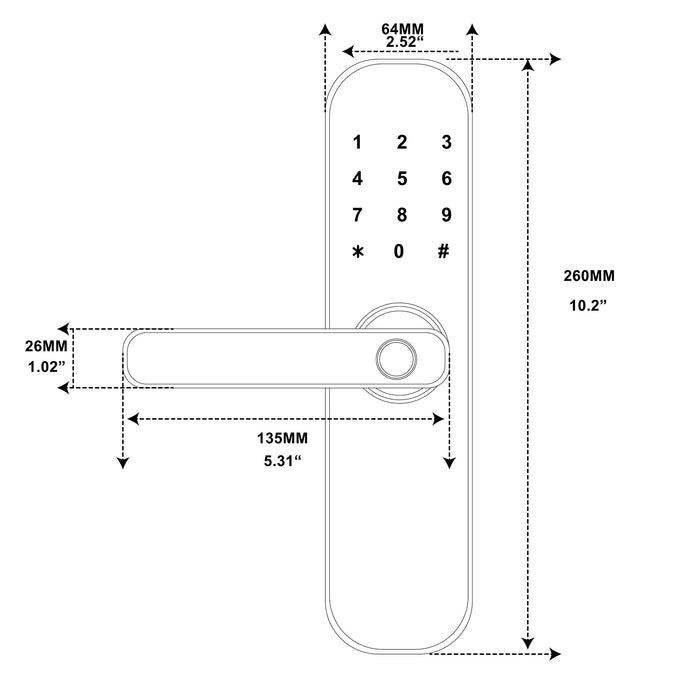 HAIFUAN M20 Bluetooth Digital Lock,Unlock with Card, Code, App (Compatible with Alexa) (Left Hand)