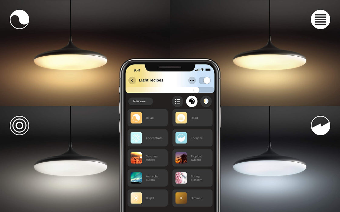 Philips Hue White Ambiance Cher Dimmable LED Smart Flushmount, Bluetooth & Zigbee compatible, voice activated with Alexa, Apple Home Kit, and Google Assistant, Black