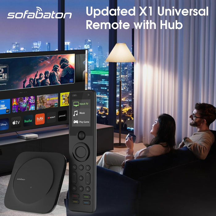 SofaBaton X1S Universal Remote with Hub, Universal Remote Control with One Touch Activities, Customize SofaBaton APP, Compatible with 60 Devices, Works with Alexa Google Assistant, Raise to Wake