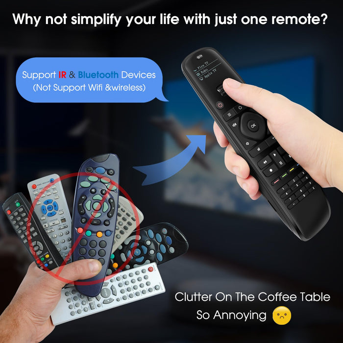 SofaBaton U2 Universal Remote Compatible with TV/DVD/STB/Projector/Blu-ray/Streaming Players, Longer Infrared Signal & Raise to Wake, All-in-One Remote Control with APP & Customizable Macro Button