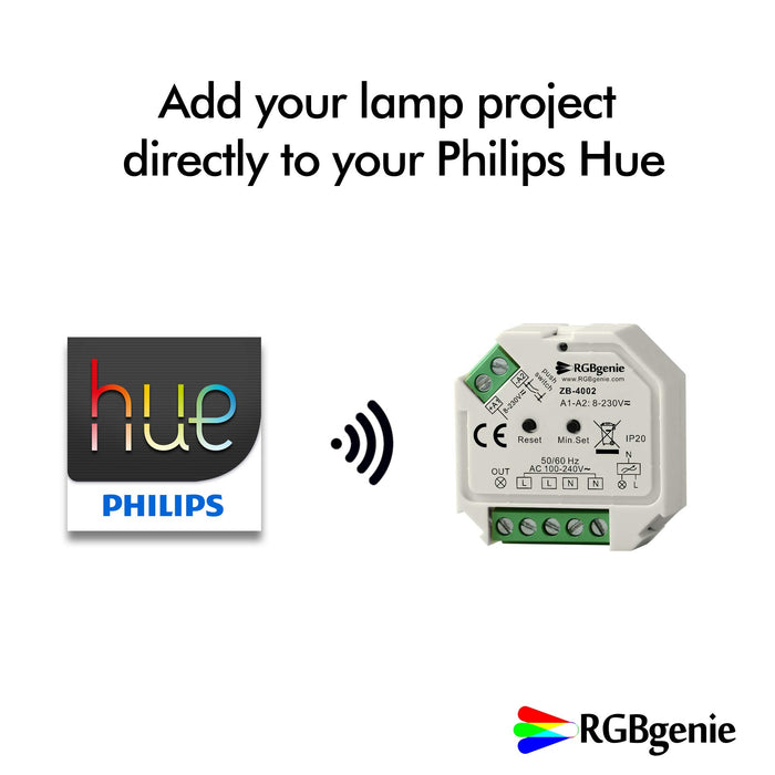 Zigbee Micro Controller with Momentary Switch Input - Single Channel Trailing Edge Dimmer 200 Watts RGBgenie ZB-4002